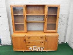 Vintage Ercol Cabinet / Dresser / Bibliothèque Dans Light Elm