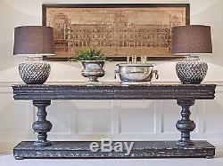 Vintage / Feature / Très Grand Style Colonial Black Table Console Château / Manoir