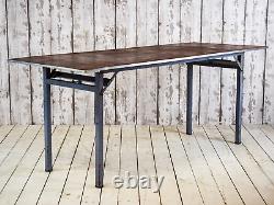 Vintage Industrial MID Century Folding Cafe Bar Dining Kitchen Table