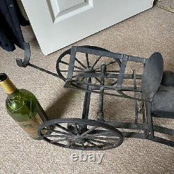 Vintage Métal Vin Champagne Verseur sur Roues Rétro Restaurant Insolite