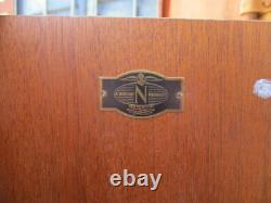 Vintage Nathan G Plan MID Century Retro Teak Glass Front Book Case Armoire 1960