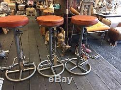 Vintage Retro Bike Chain Pedal Bar Tabouret Chair Chair Seat Unique Kitchen