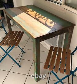 Vintage Rustique Table À Manger De Style Rétro Cuisine Chambre Main Meubles En Bois