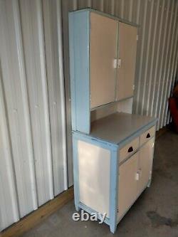 Vintage Suédois Grand Free Standing Kitchen Dresser Armoires Tiroirs Larder