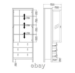 Vitrine Haute Buffet Vintage Rétro Armoire Moderne Rangement Grande Unité