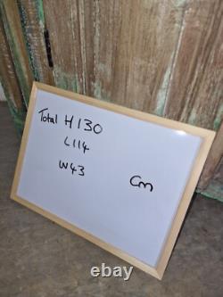 Vitrine en bois vert indien vintage rustique pour salle de bain, cuisine et boissons