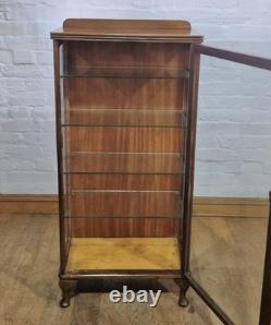 Vitrine en noyer vintage antique à porte simple