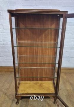 Vitrine en noyer vintage antique à porte simple