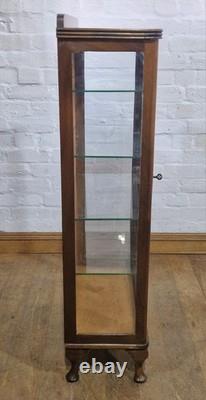 Vitrine en noyer vintage antique à porte simple