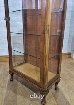 Vitrine en noyer vintage antique à porte simple