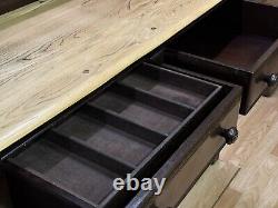 Vitrine vintage Ercol Blue Label \ Buffet de cuisine en chêne massif