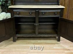 Vitrine vintage Ercol Blue Label \ Buffet de cuisine en chêne massif