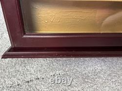 Vitrine vintage en bois avec porte en verre, étagère murale, boîte à ombres, 18 emplacements d'affichage