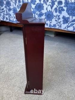 Vitrine vintage en bois avec porte en verre, étagère murale, boîte à ombres, 18 emplacements d'affichage