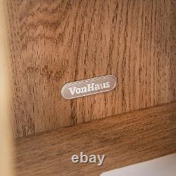 Vonhaus Capri Split Shelf Unit Oak Effect Book Case 9 Tier Shelves Rétro Style