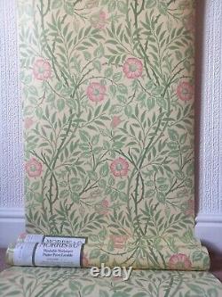 X2 Rouleaux de papier peint vintage MORRIS & CO Sweetbriar des années 1980 90s Wm7421/4 Sanderson