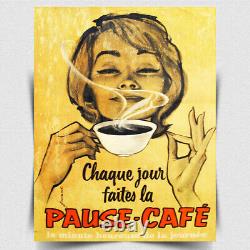	<br/>   <br/>Panneau mural en métal Plaque murale de café français style rétro impression café cuisine